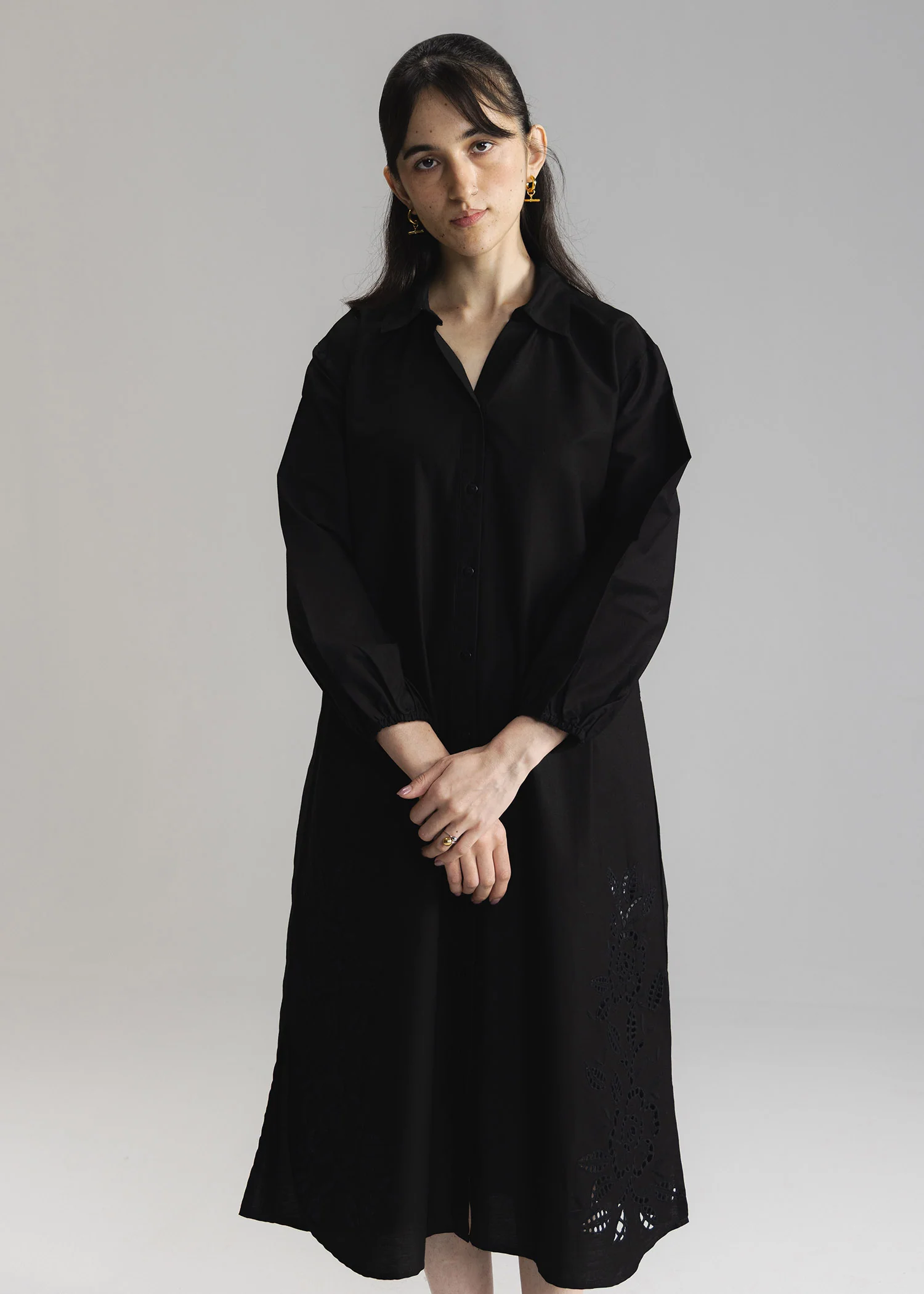 Schiffli Button Down Long Dress- WS26-42 - Image 4