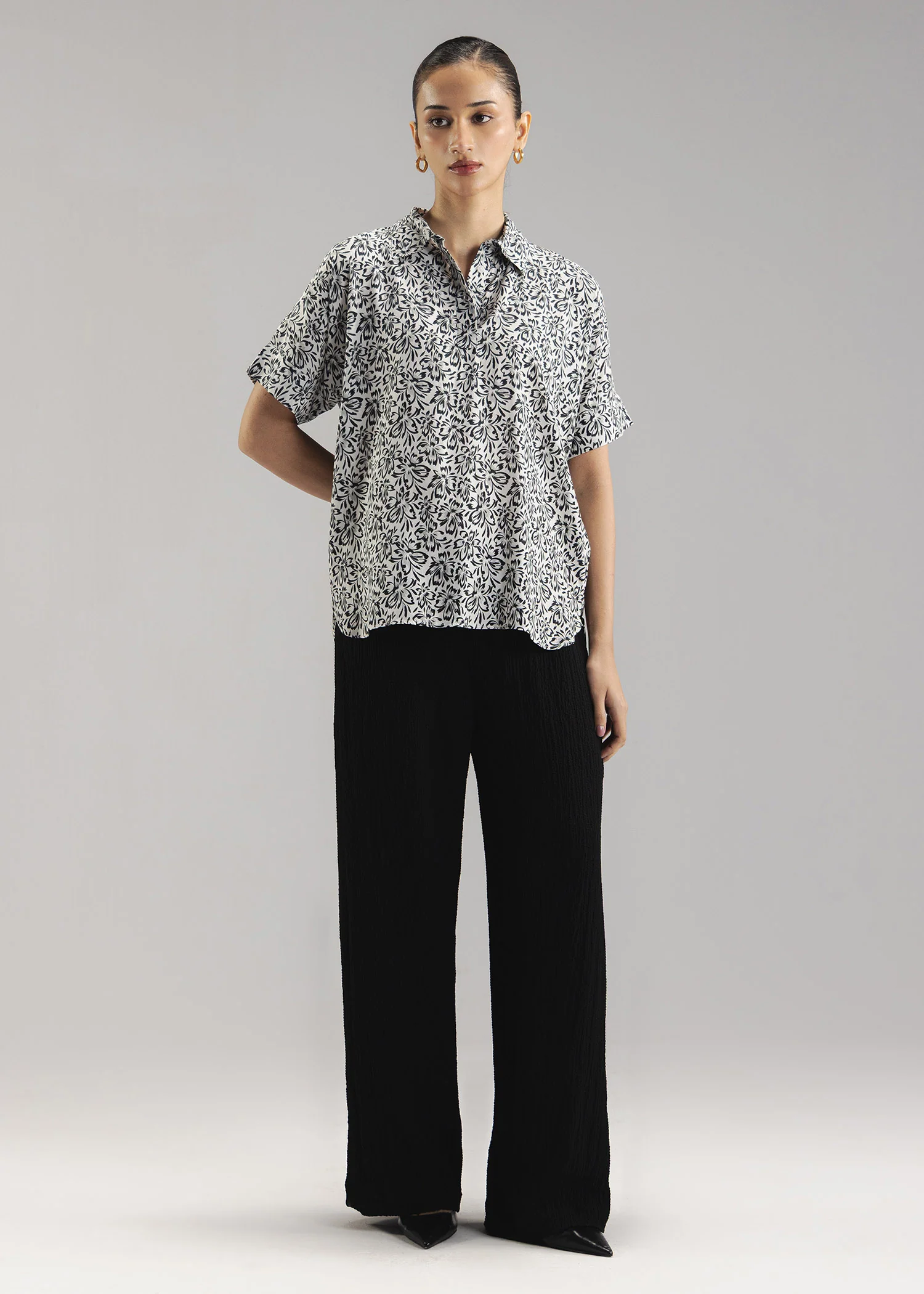 Printed Button-Up Shirt- WS26-43 - Image 3