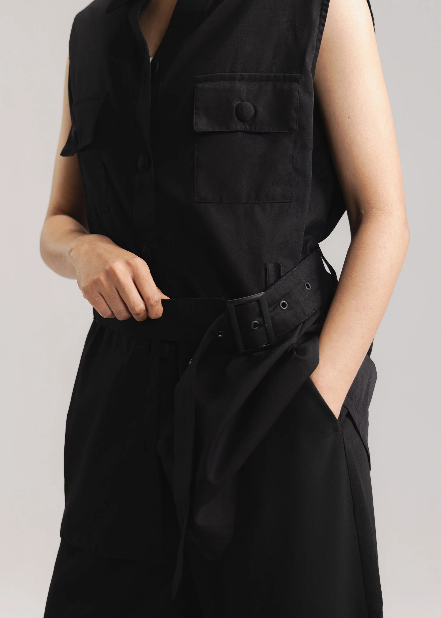 Button Down Sleeveless Shirt- WS26-45 - Image 5