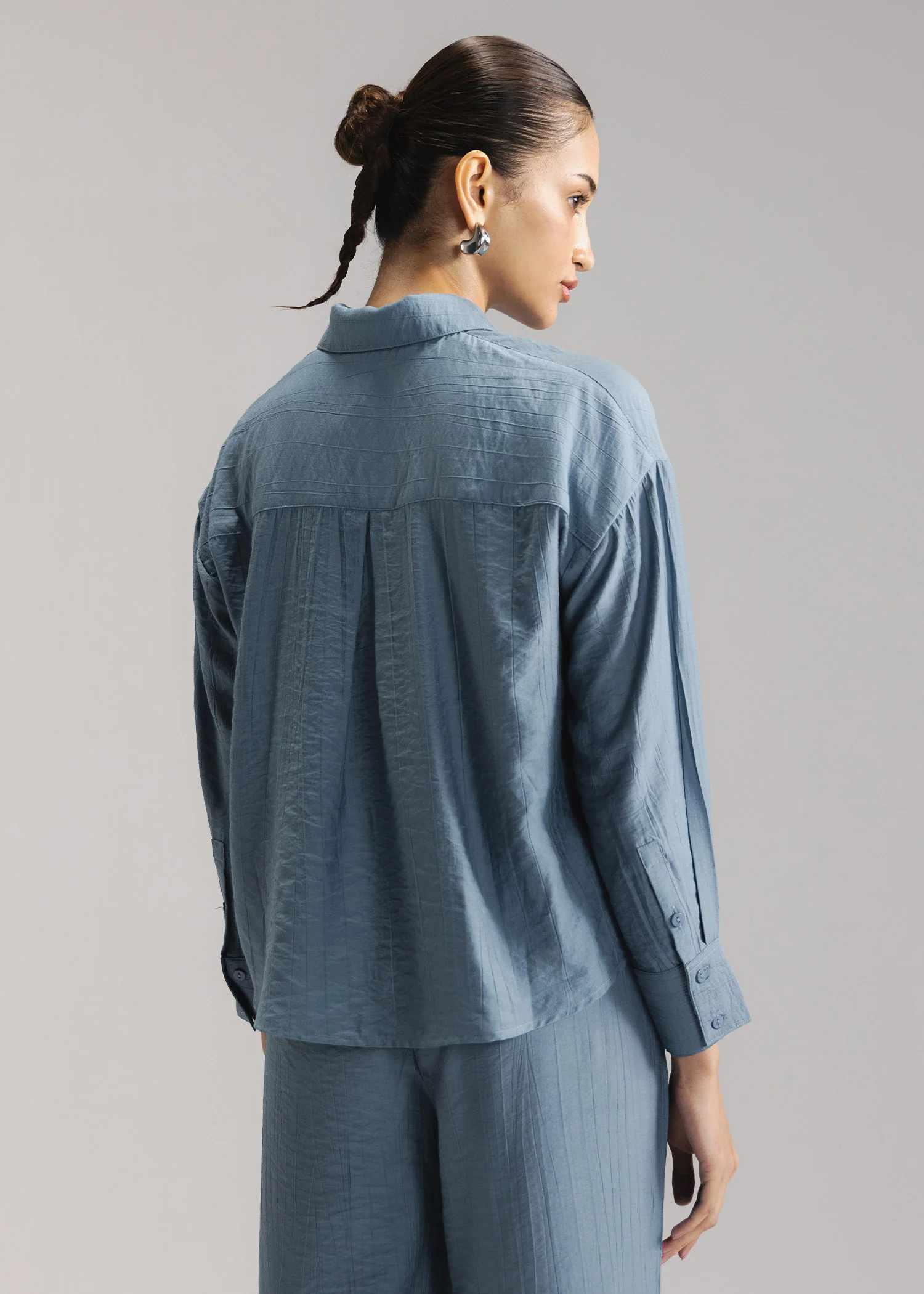 Crinkle Button Down Shirt- WS26-56 - Image 2
