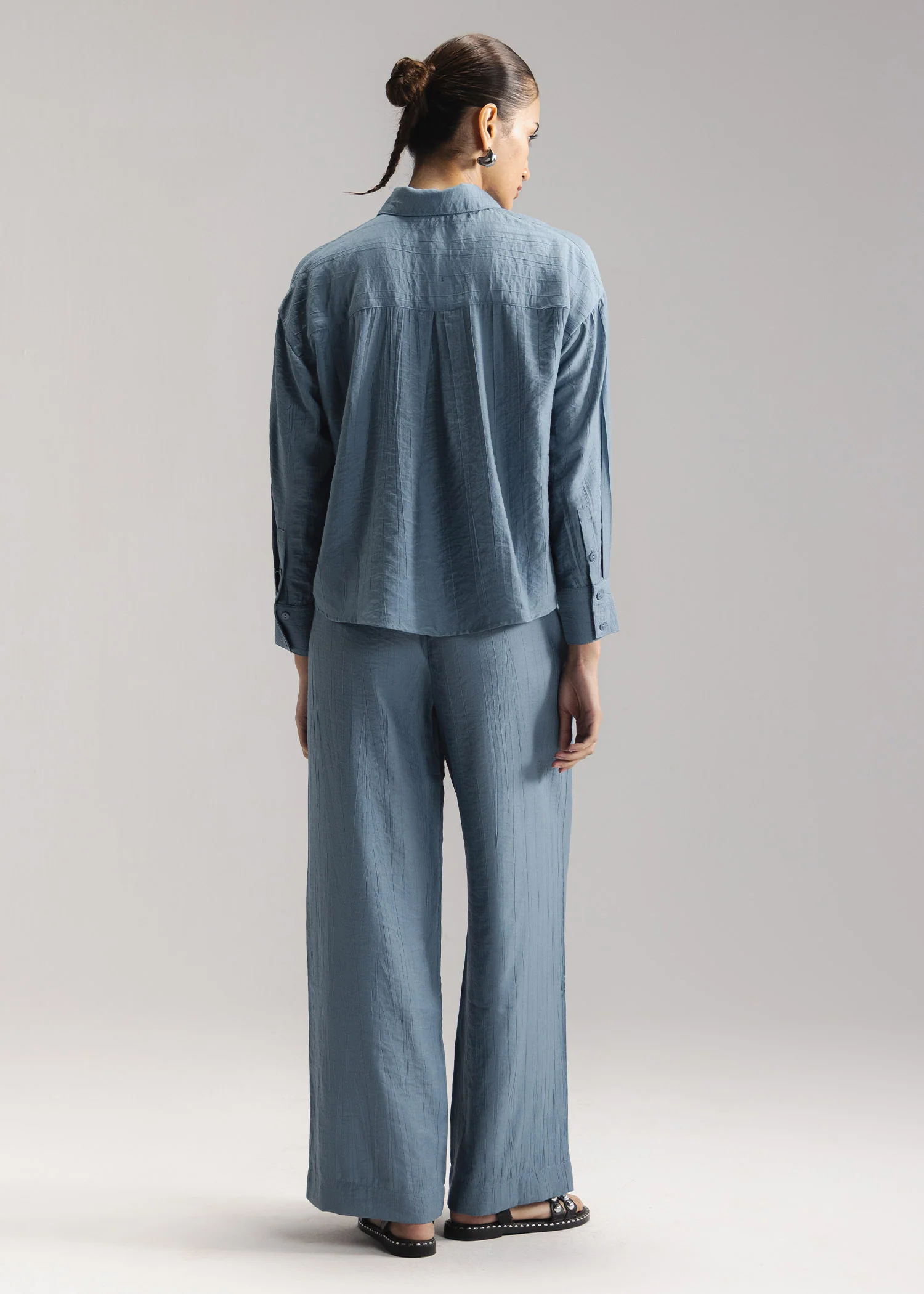 Crinkle Button Down Shirt- WS26-56 - Image 5