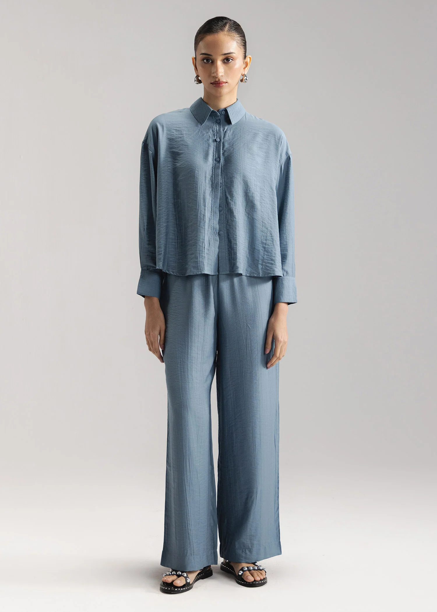 Wide Leg Crinkle Trouser- WS26-62 - Image 3