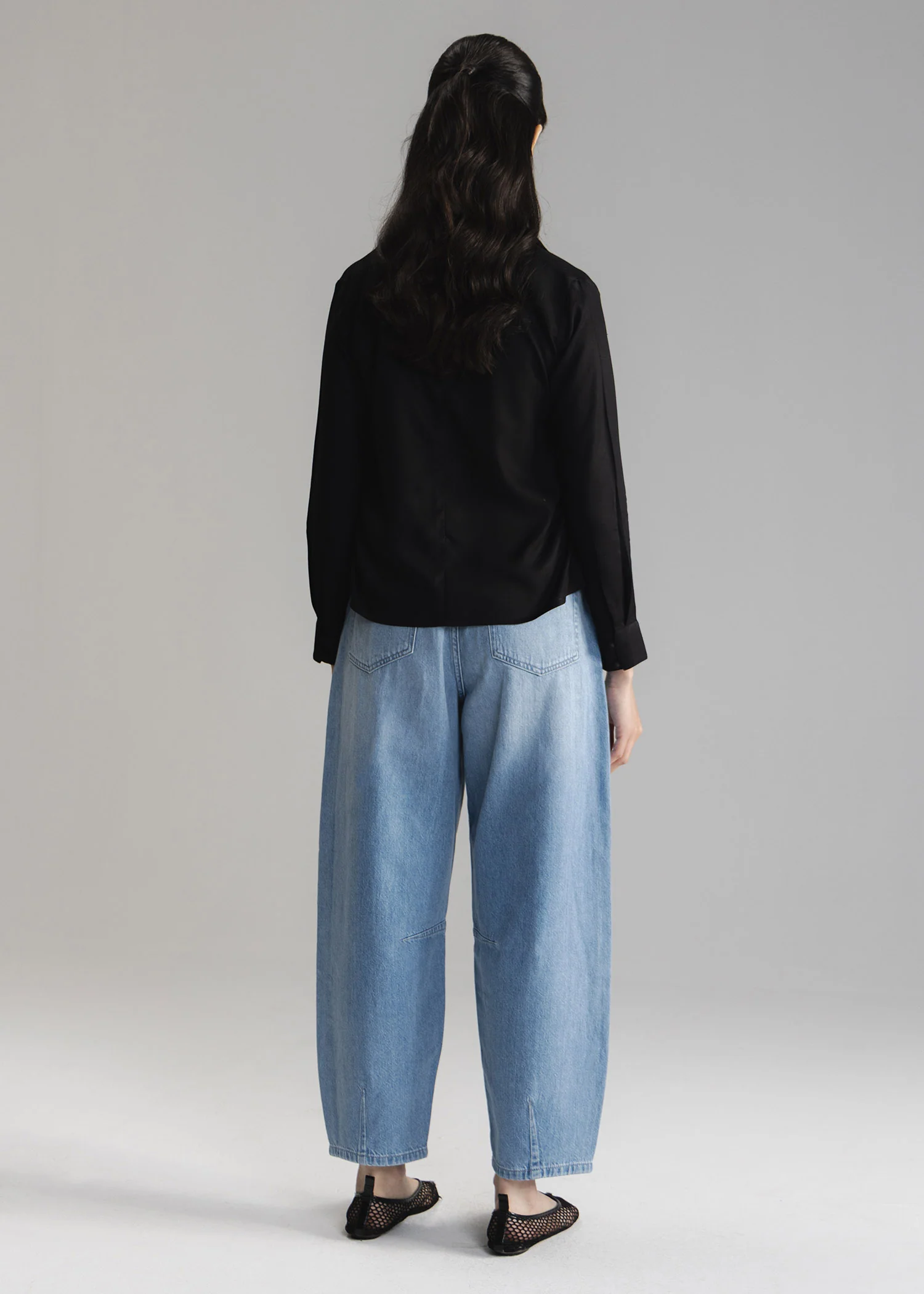 Button Down Shirt with Gathers at Waist- WS26-83 - Image 5