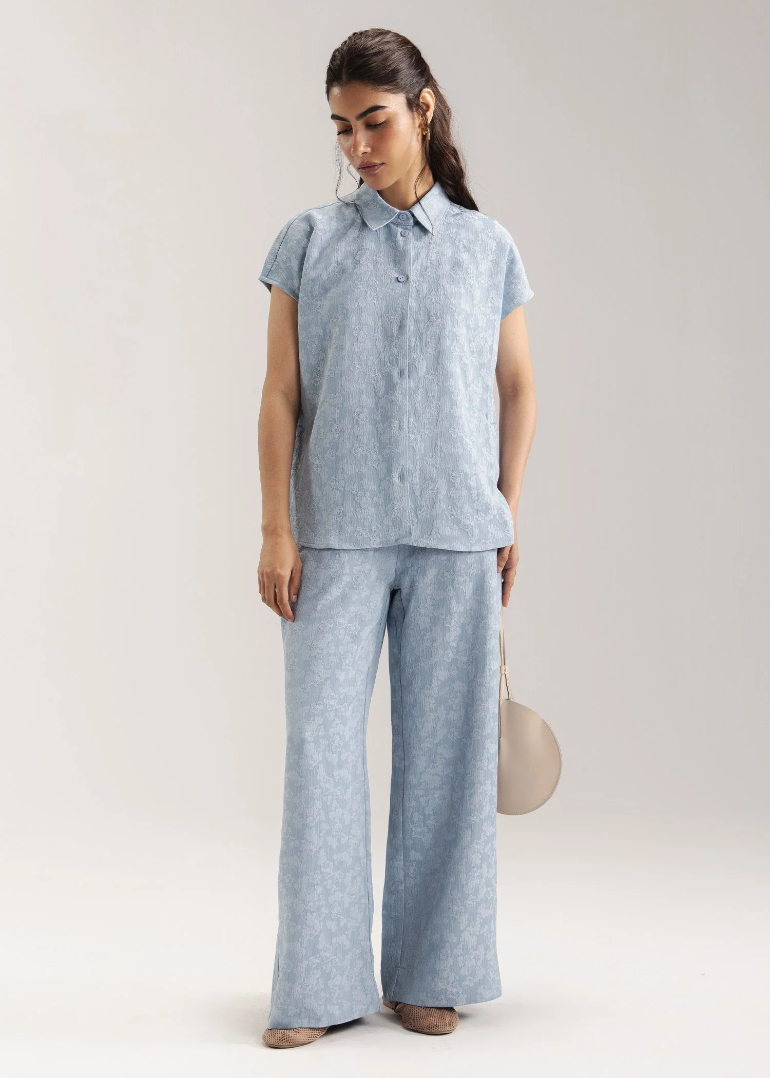 Jacquard Wide Leg Trouser- WS26-93 - Image 3