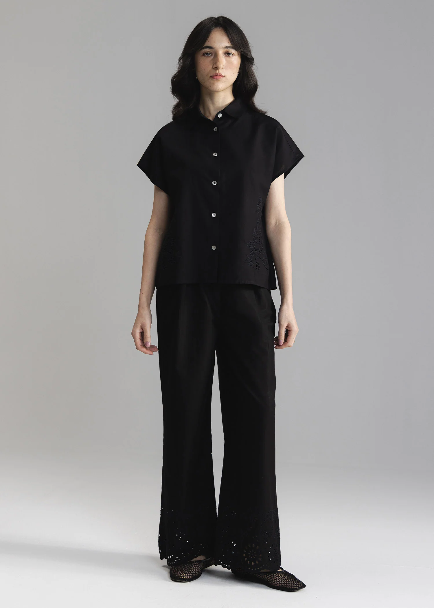 Schiffli Wide Leg Trouser- WS26-96 - Image 4